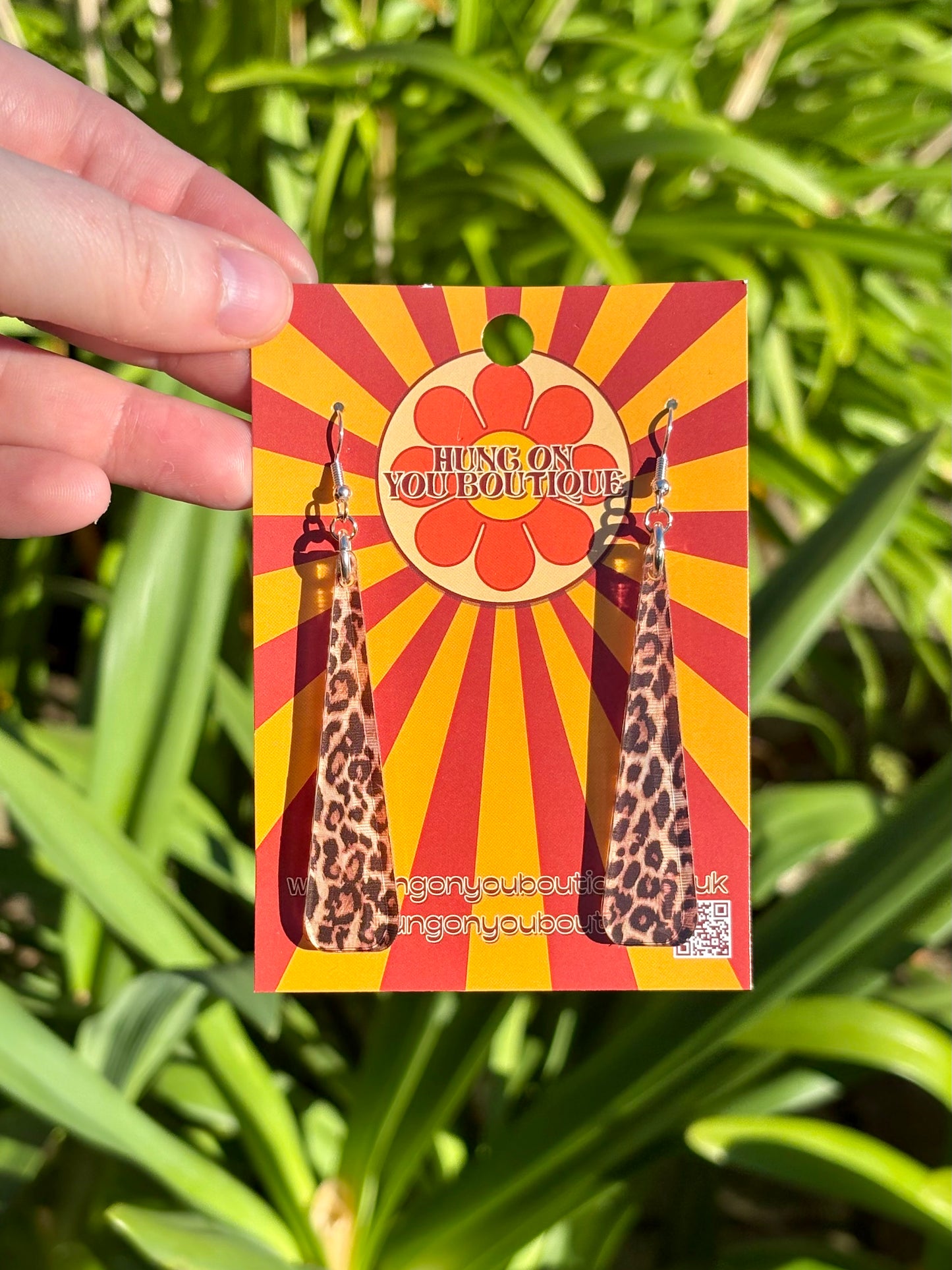 Leopard Print Taper Drop Earrings