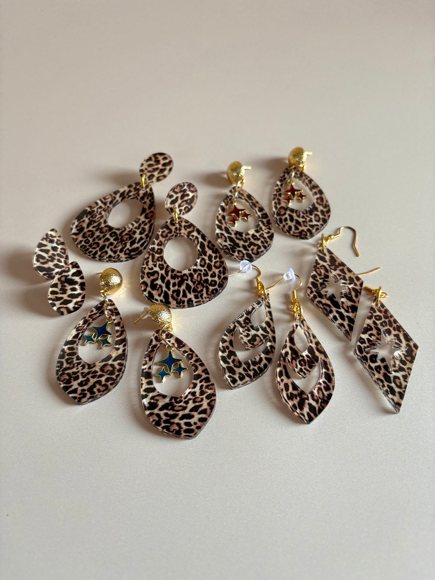 Leopard Teardrop Hoop Earrings