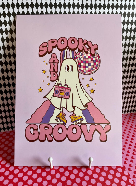 A4 Art Illustration Print: 'Spooky and Groovy'