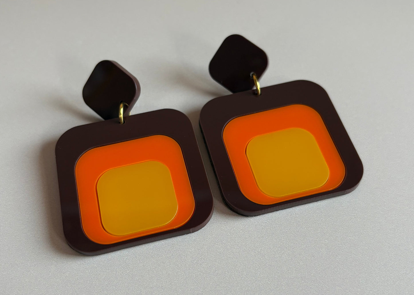 Retro Square Acrylic Earrings