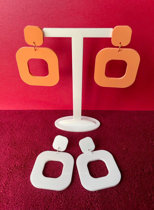 Rounded Square Earrings - Hung On You Boutique