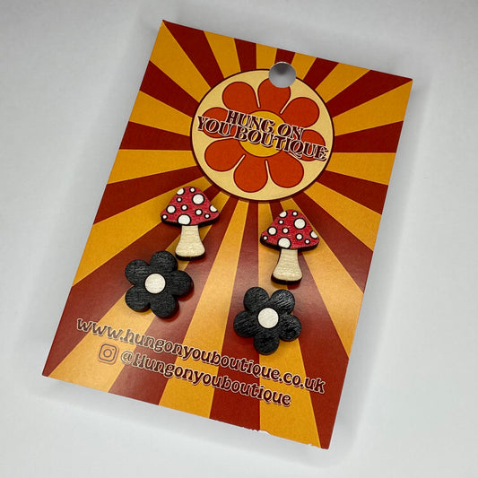 Mushroom Studs 2 Pack - Hung On You Boutique