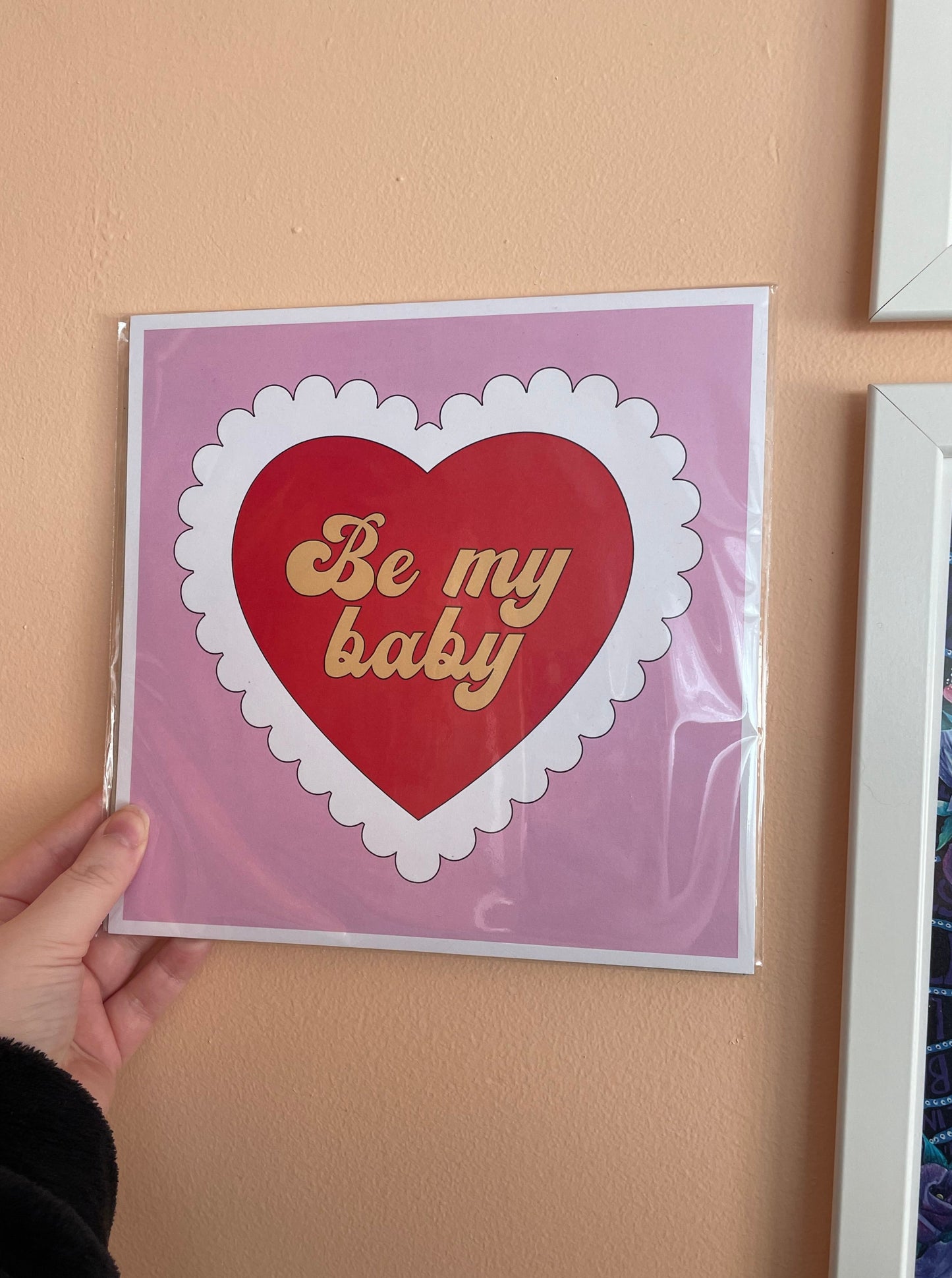 Retro Love Heart Square Print