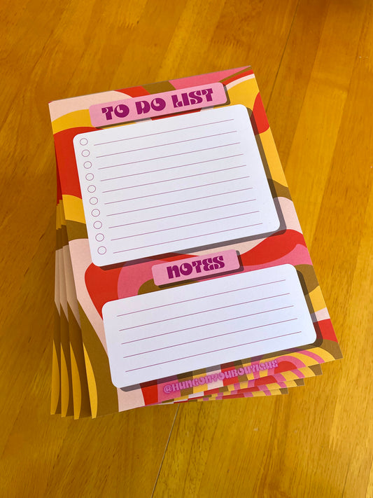 Retro Swirl 'To Do List' Notepad Planner