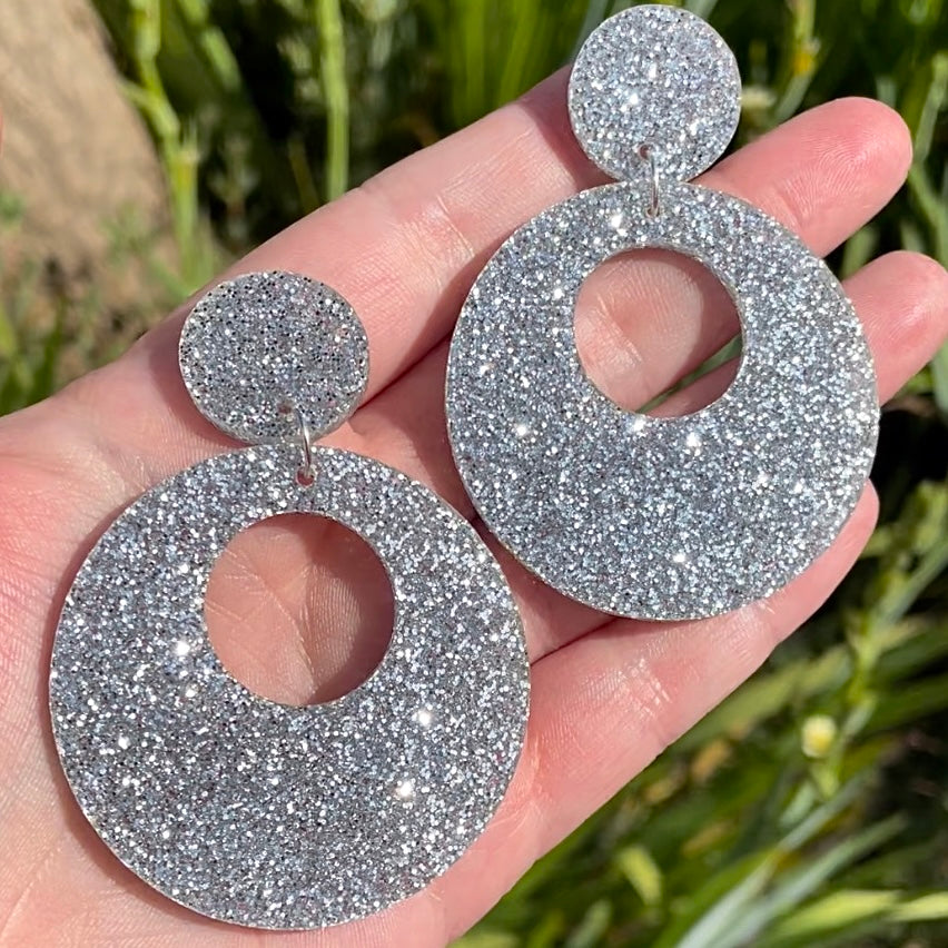 Glitter Hoop Earrings – Hung On You Boutique