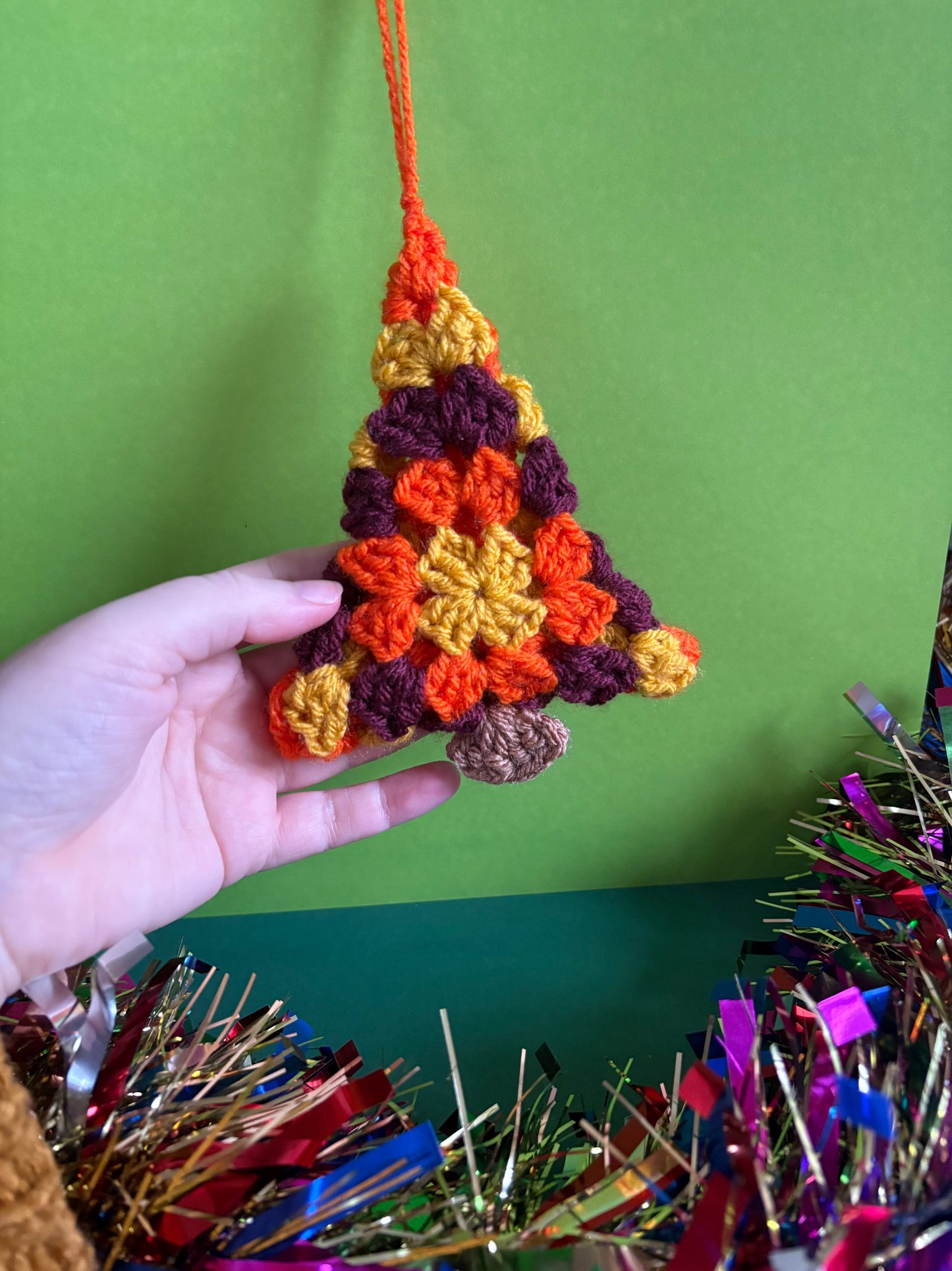 Granny Square Christmas Tree Ornaments