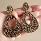Leopard Teardrop Hoop Earrings