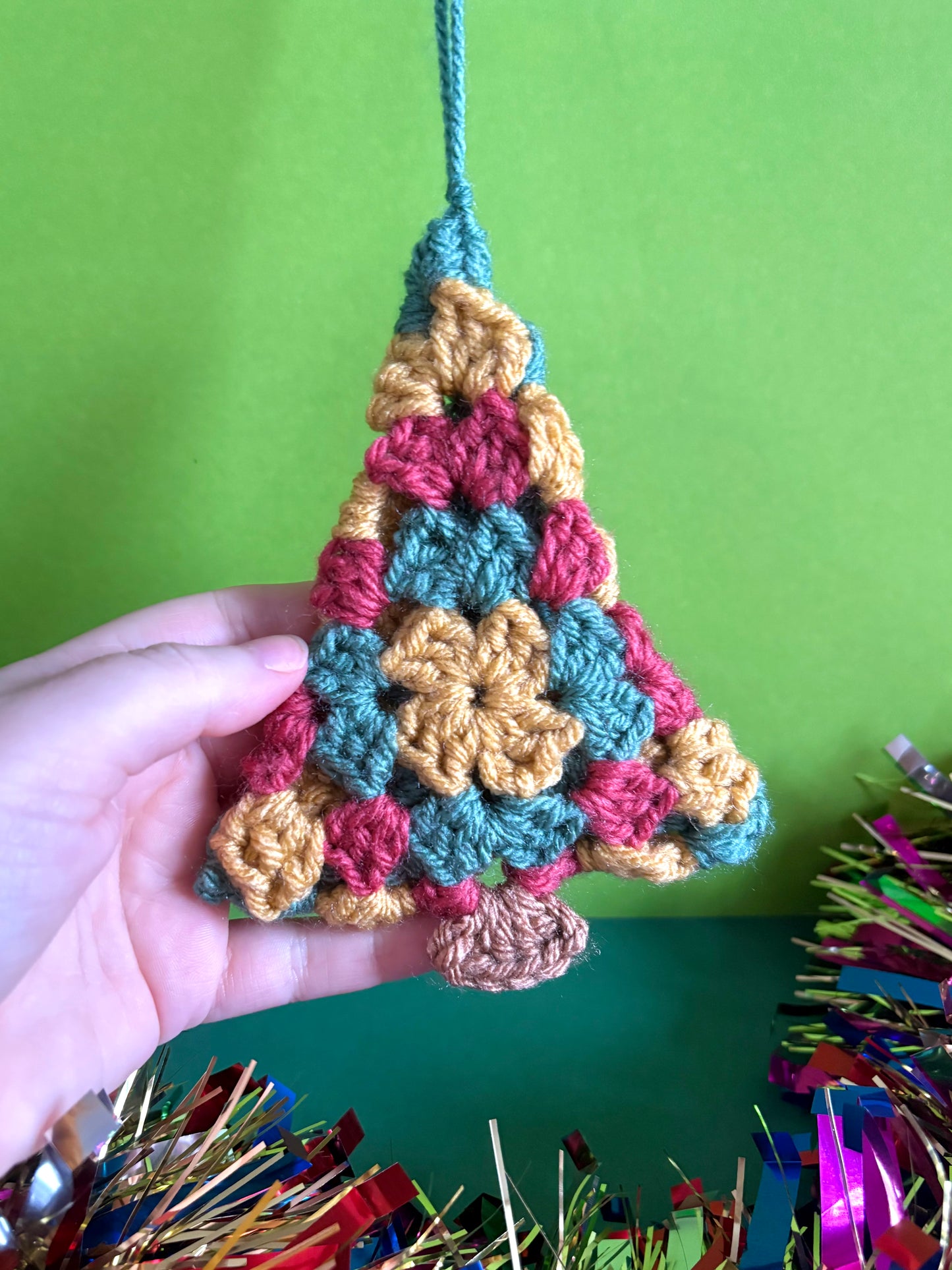 Granny Square Christmas Tree Ornaments