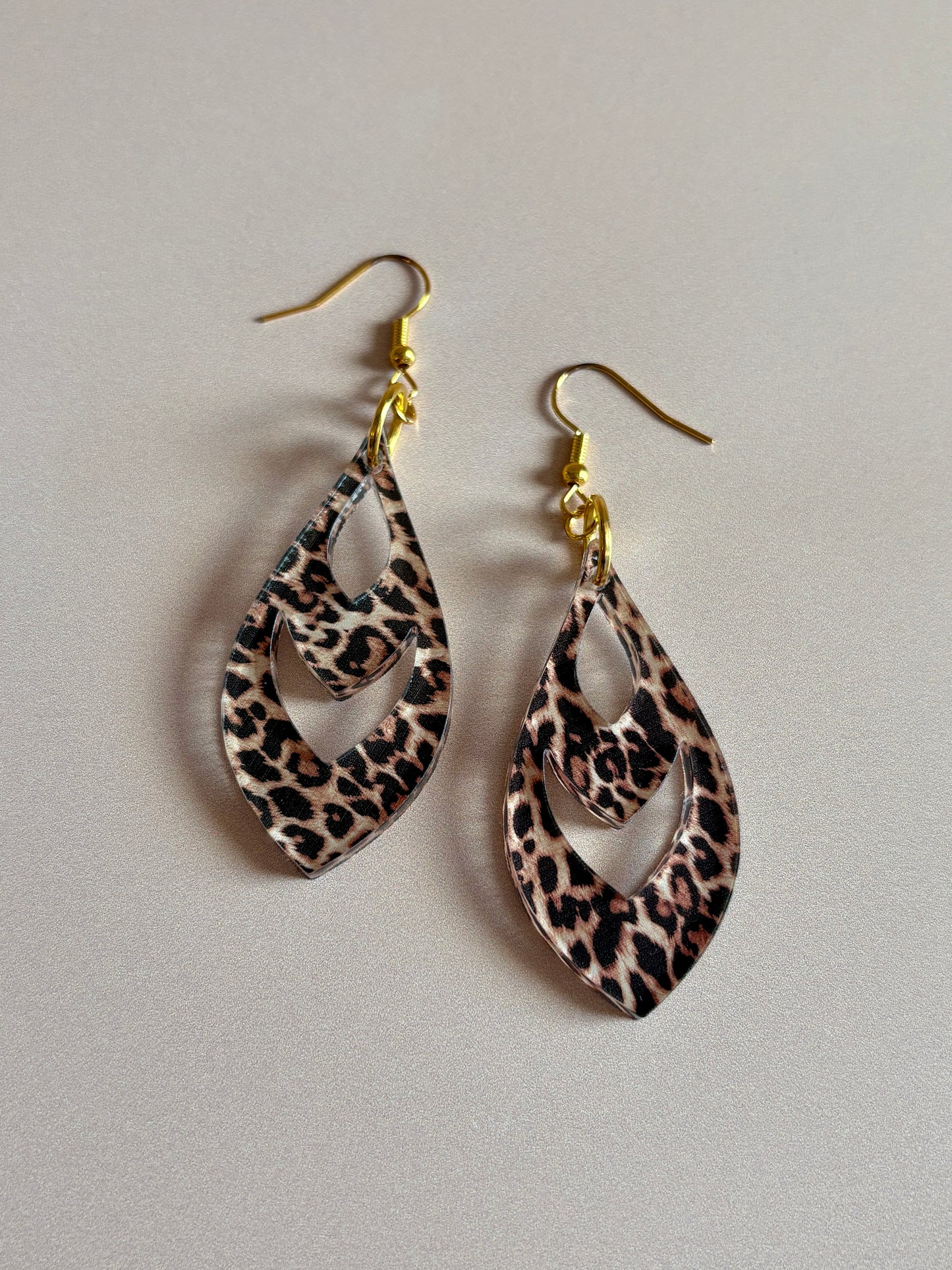 Leopard Groove Cutout Dangles