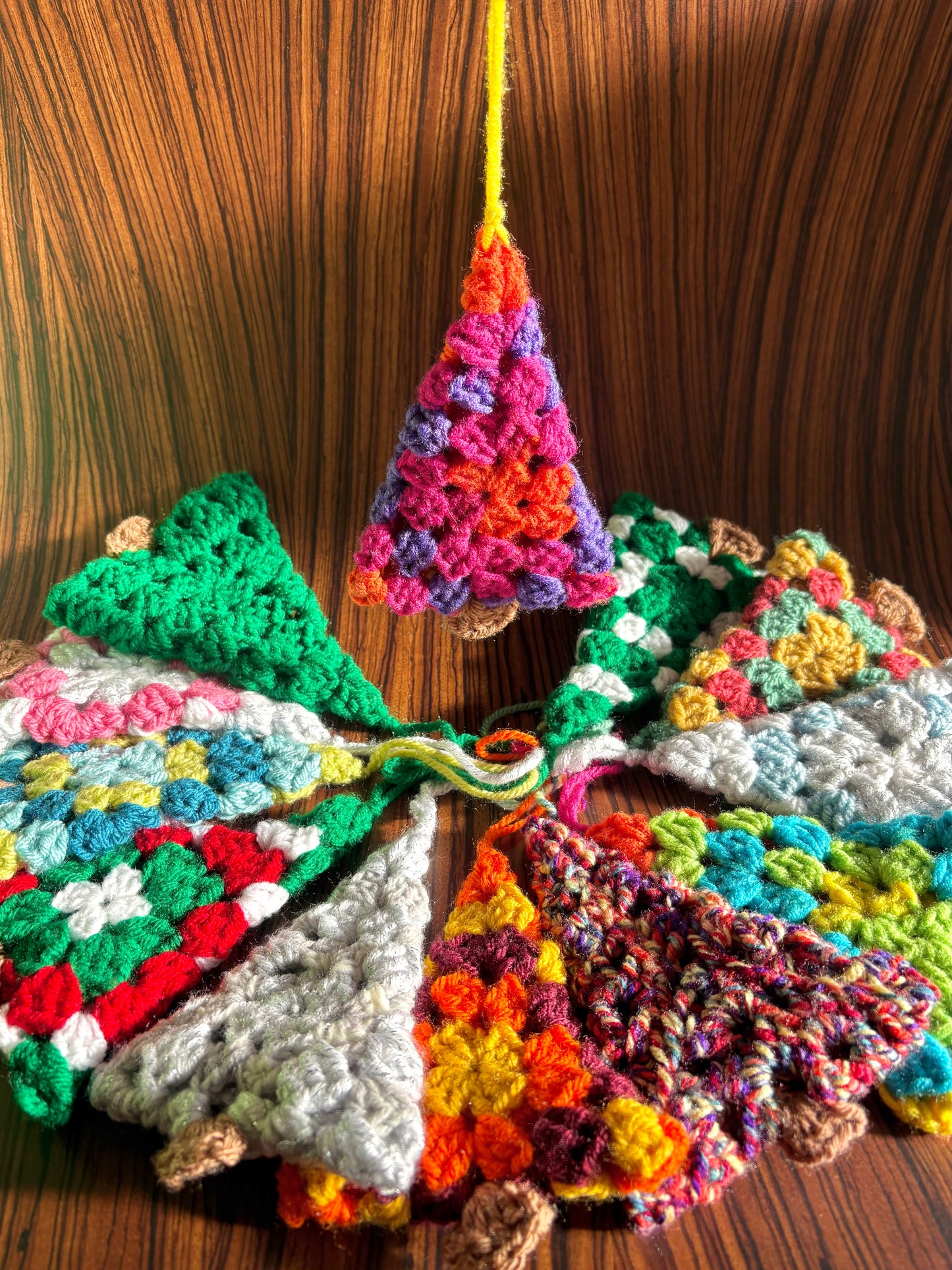 Granny Square Christmas Tree Ornaments