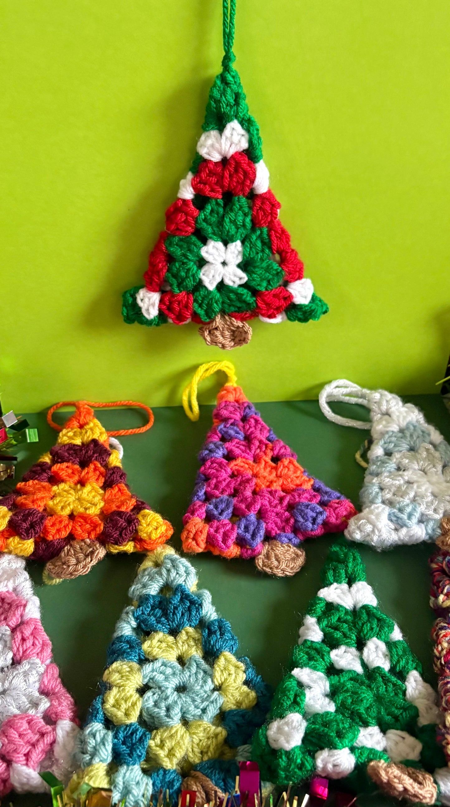 Granny Square Christmas Tree Ornaments