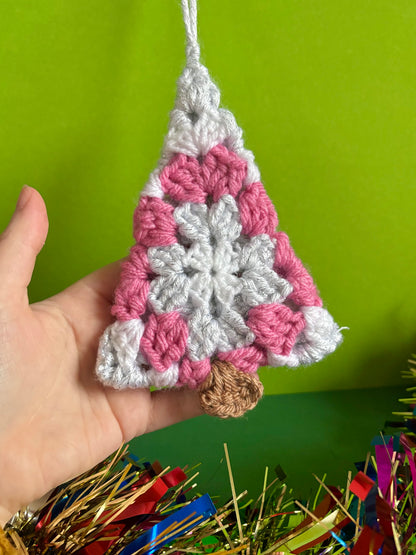 Granny Square Christmas Tree Ornaments