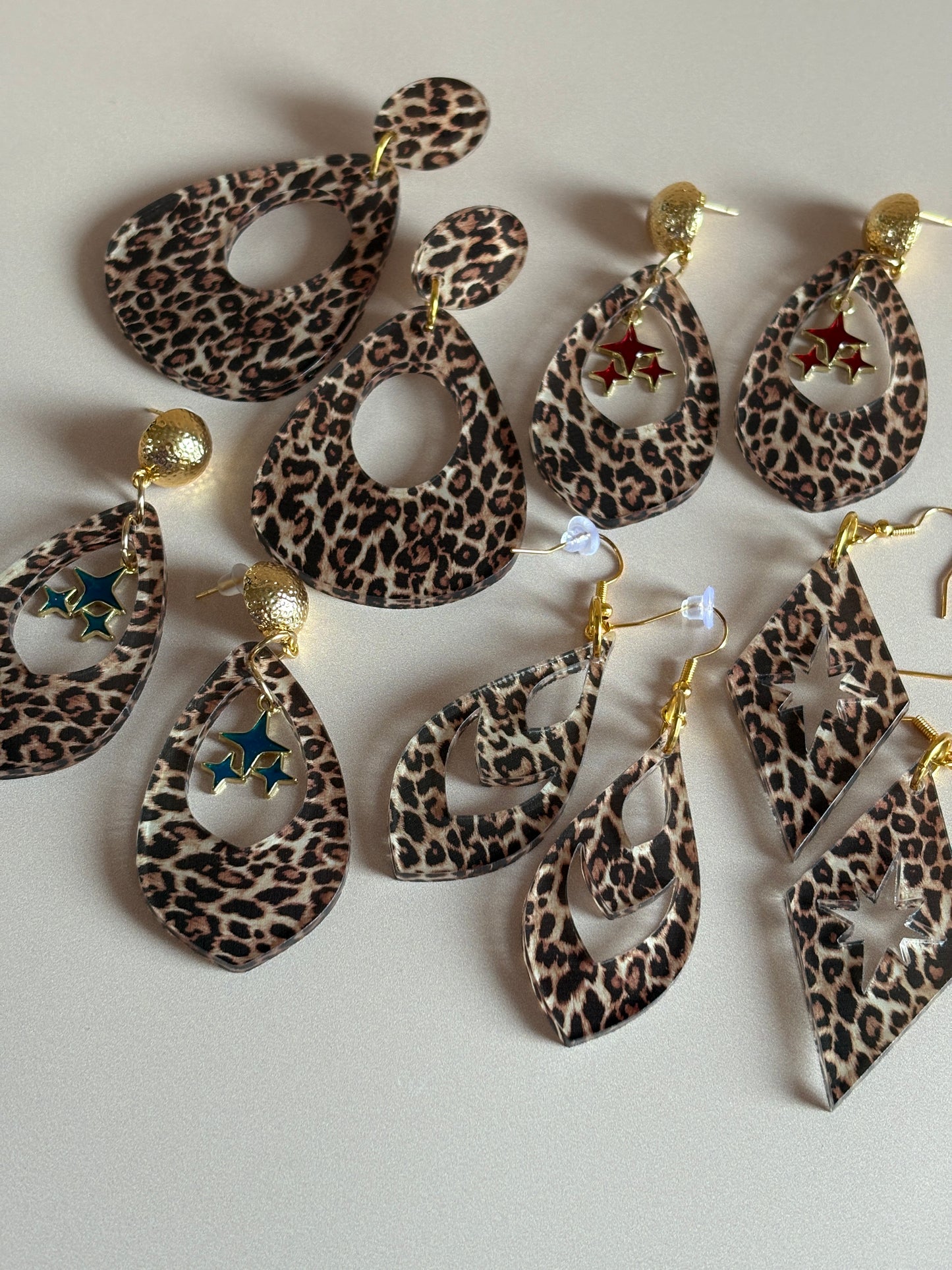 Leopard Groove Cutout Dangles