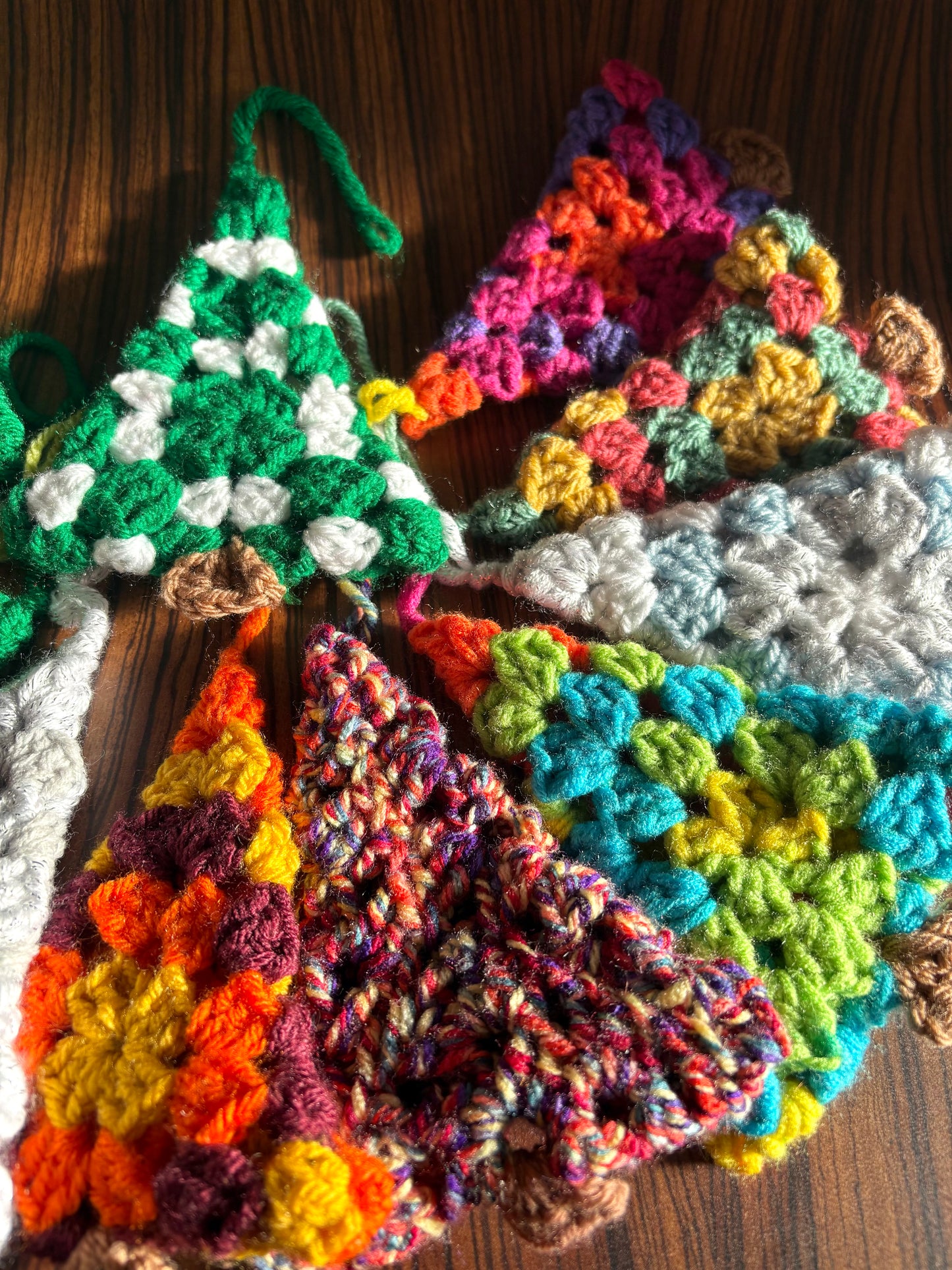 Granny Square Christmas Tree Ornaments