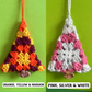 Granny Square Christmas Tree Ornaments