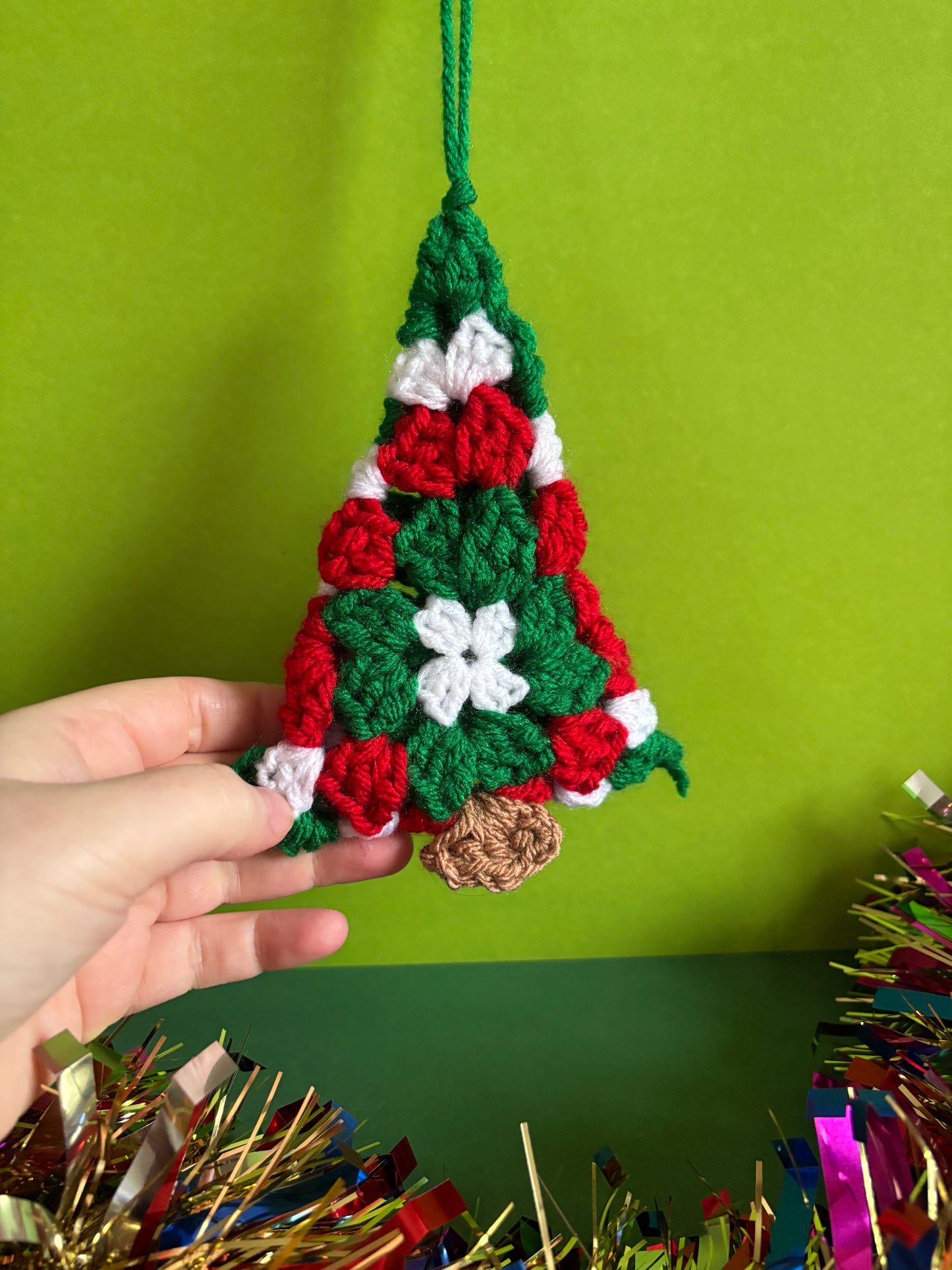 Granny Square Christmas Tree Ornaments