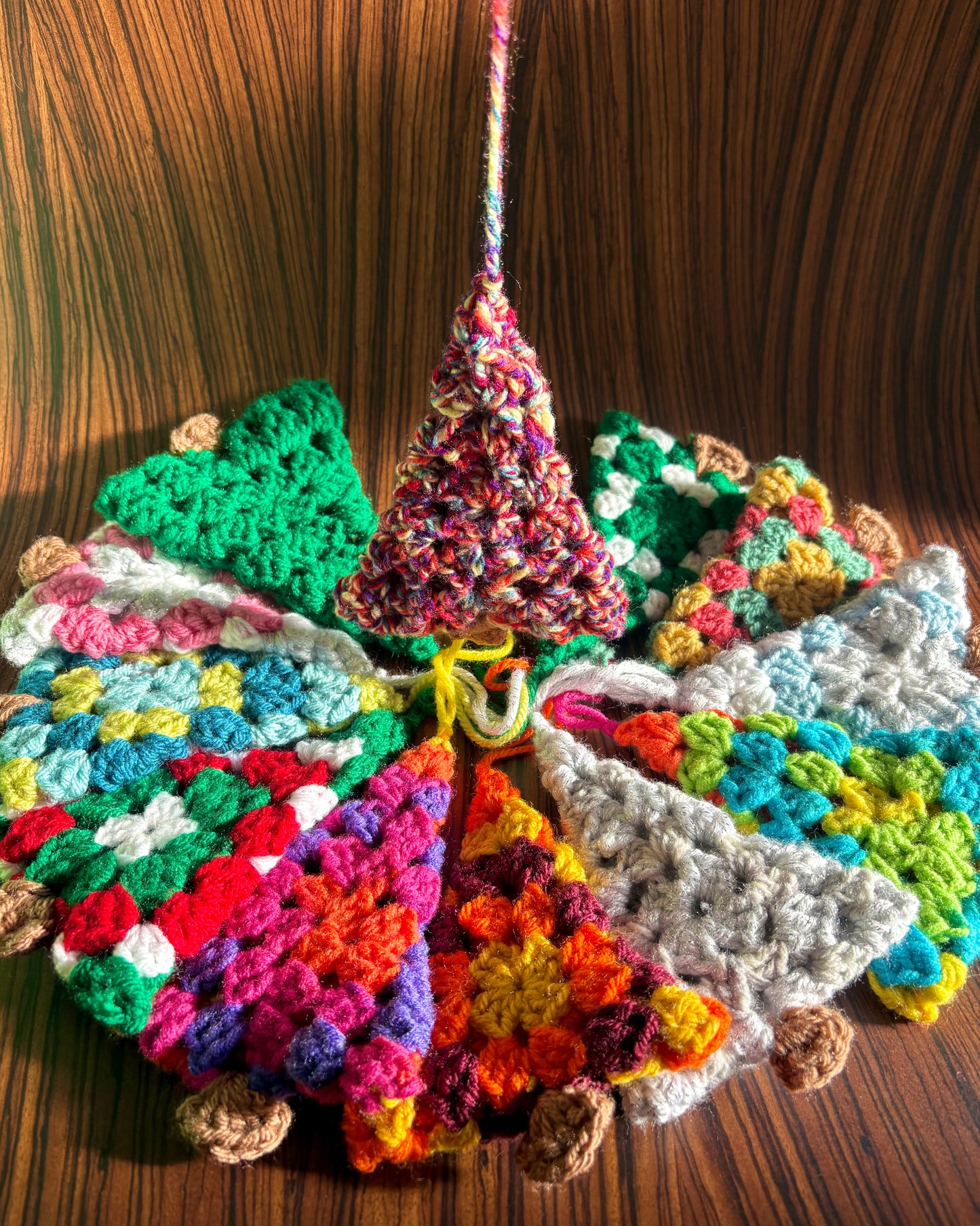 Granny Square Christmas Tree Ornaments