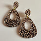 Leopard Teardrop Hoop Earrings
