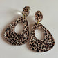Leopard Teardrop Hoop Earrings