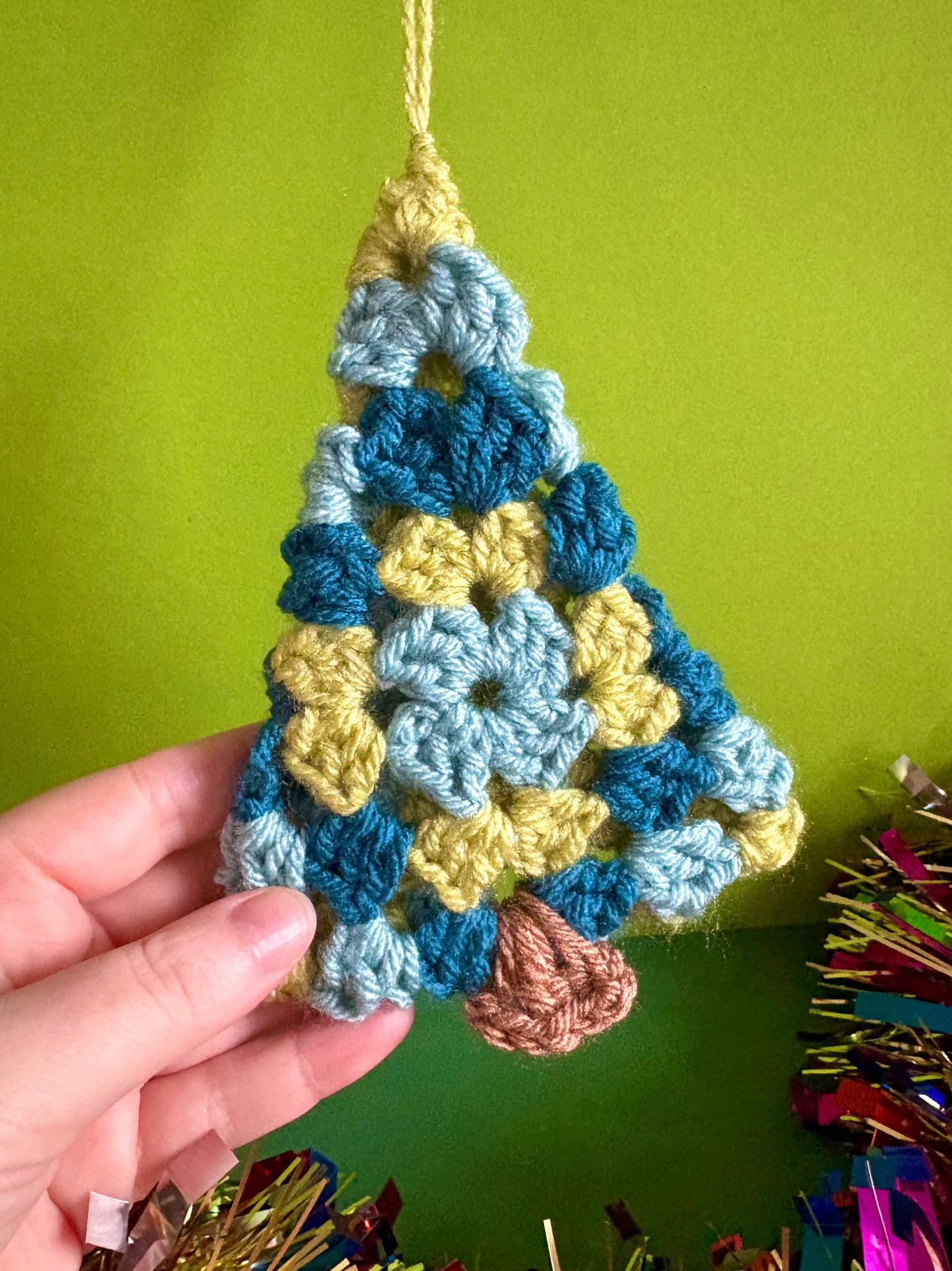 Granny Square Christmas Tree Ornaments