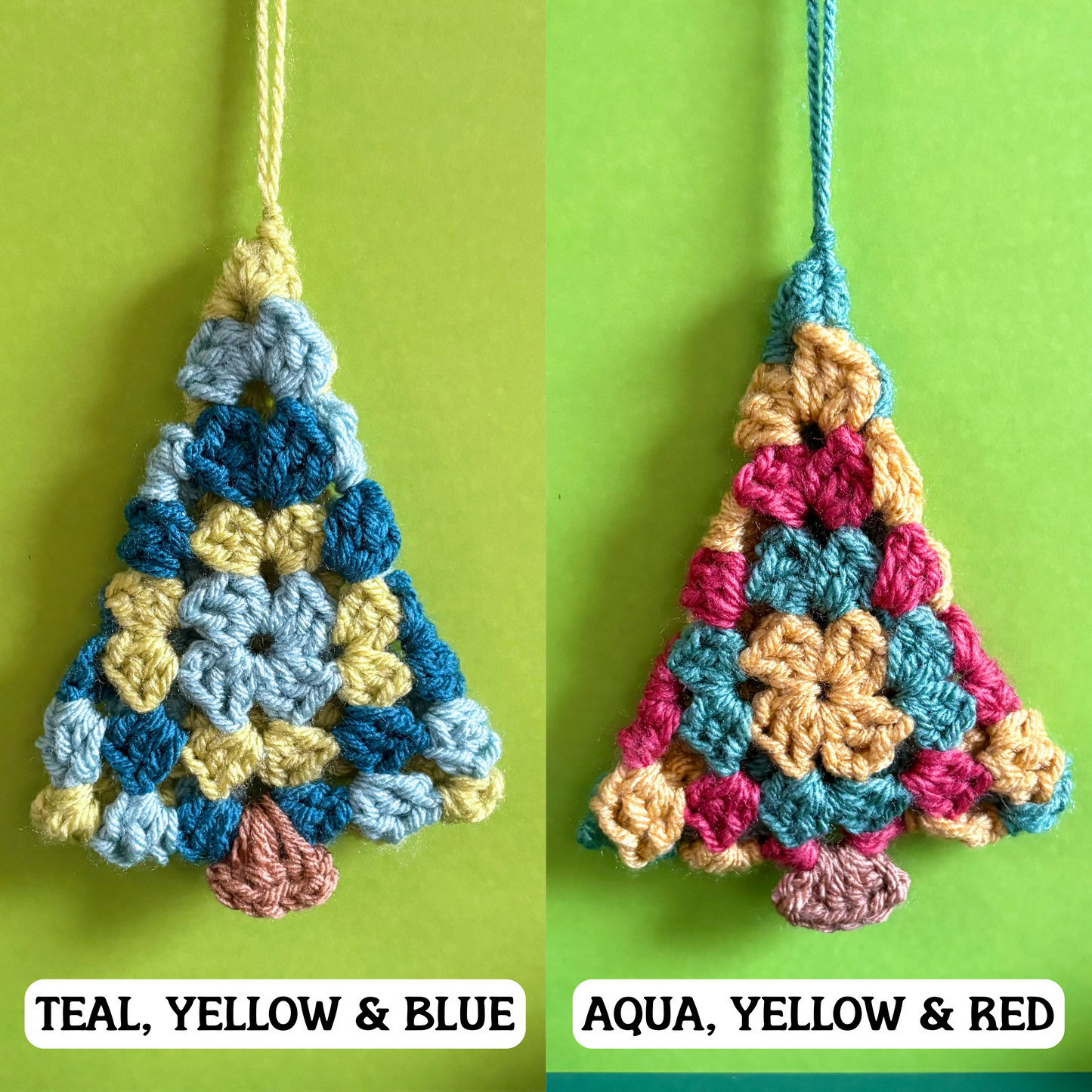 Granny Square Christmas Tree Ornaments