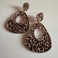 Leopard Teardrop Hoop Earrings