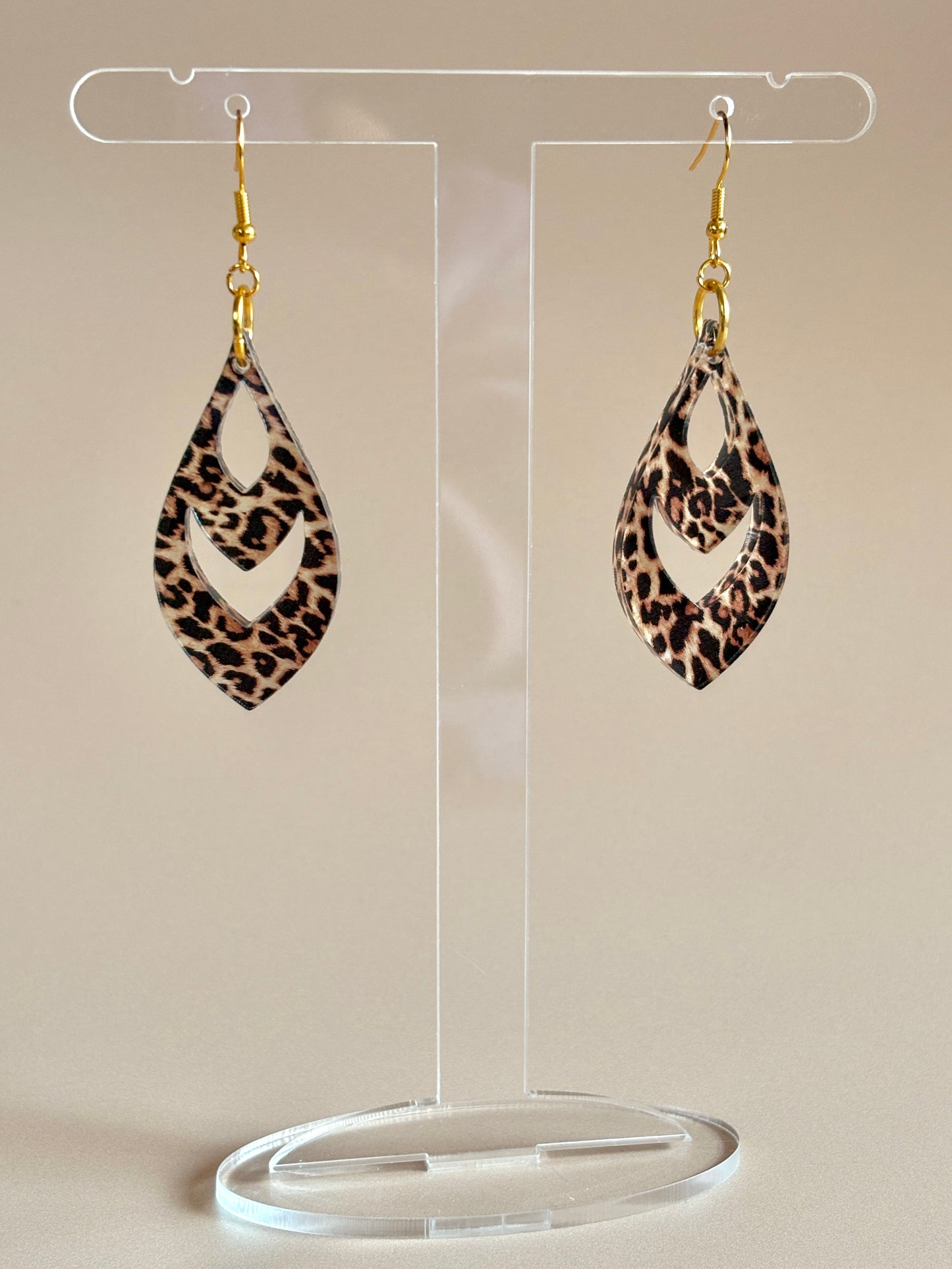 Leopard Groove Cutout Dangles