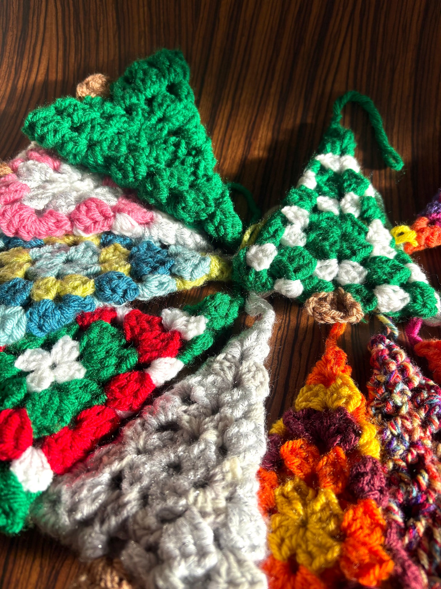 Granny Square Christmas Tree Ornaments