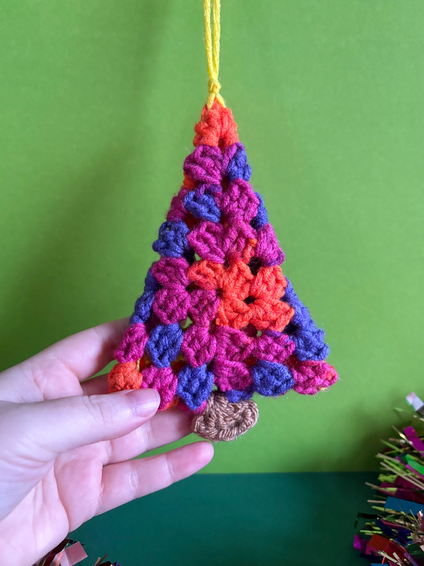 Granny Square Christmas Tree Ornaments