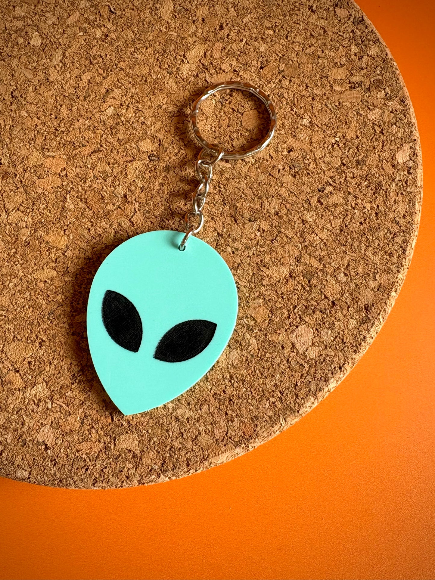 UFO Alien Face Keychain