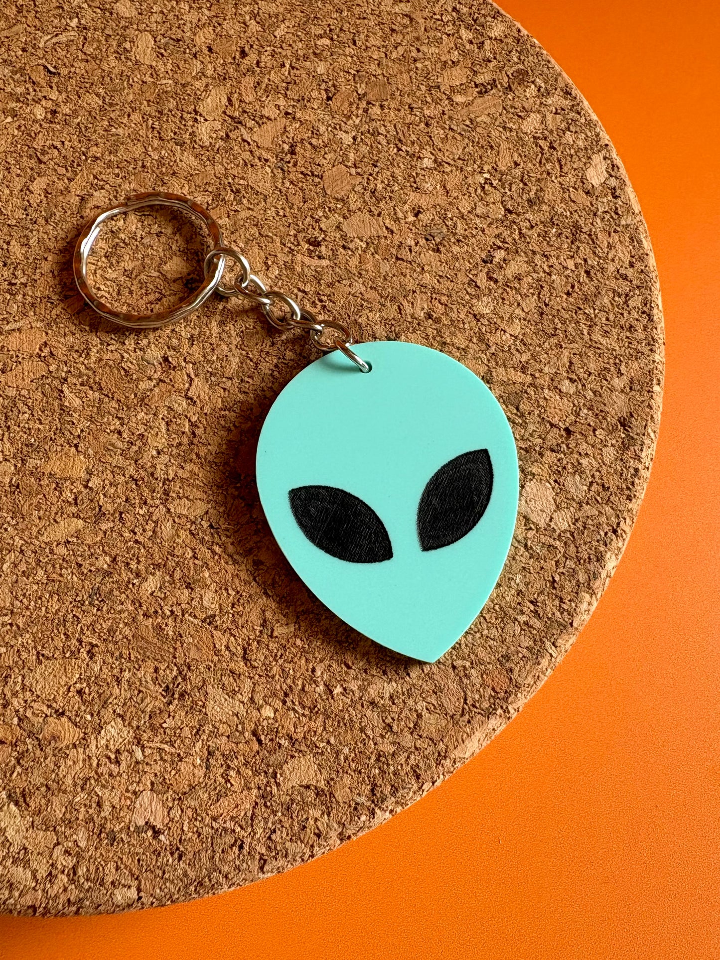 UFO Alien Face Keychain