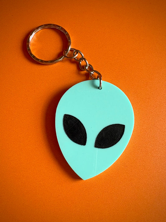 UFO Alien Face Keychain