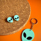 UFO Alien Face Keychain