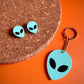 UFO Alien Face Keychain