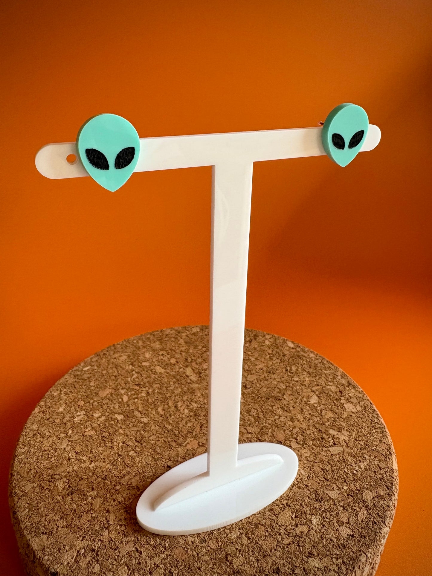 UFO Alien Face Stud Earrings