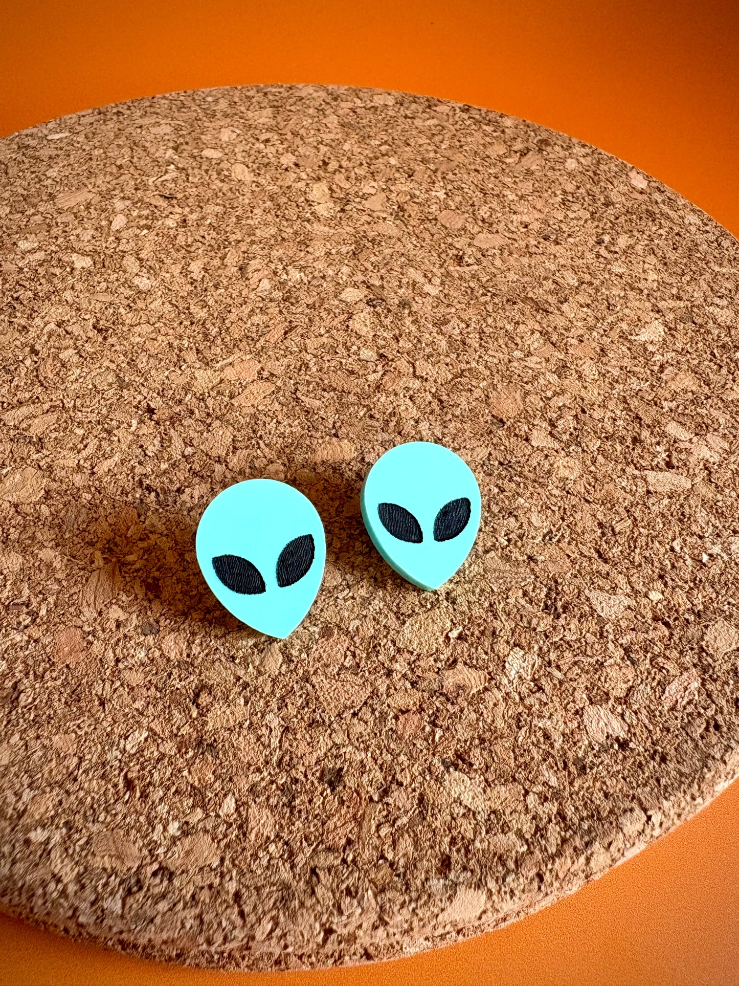 UFO Alien Face Stud Earrings