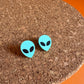 UFO Alien Face Stud Earrings