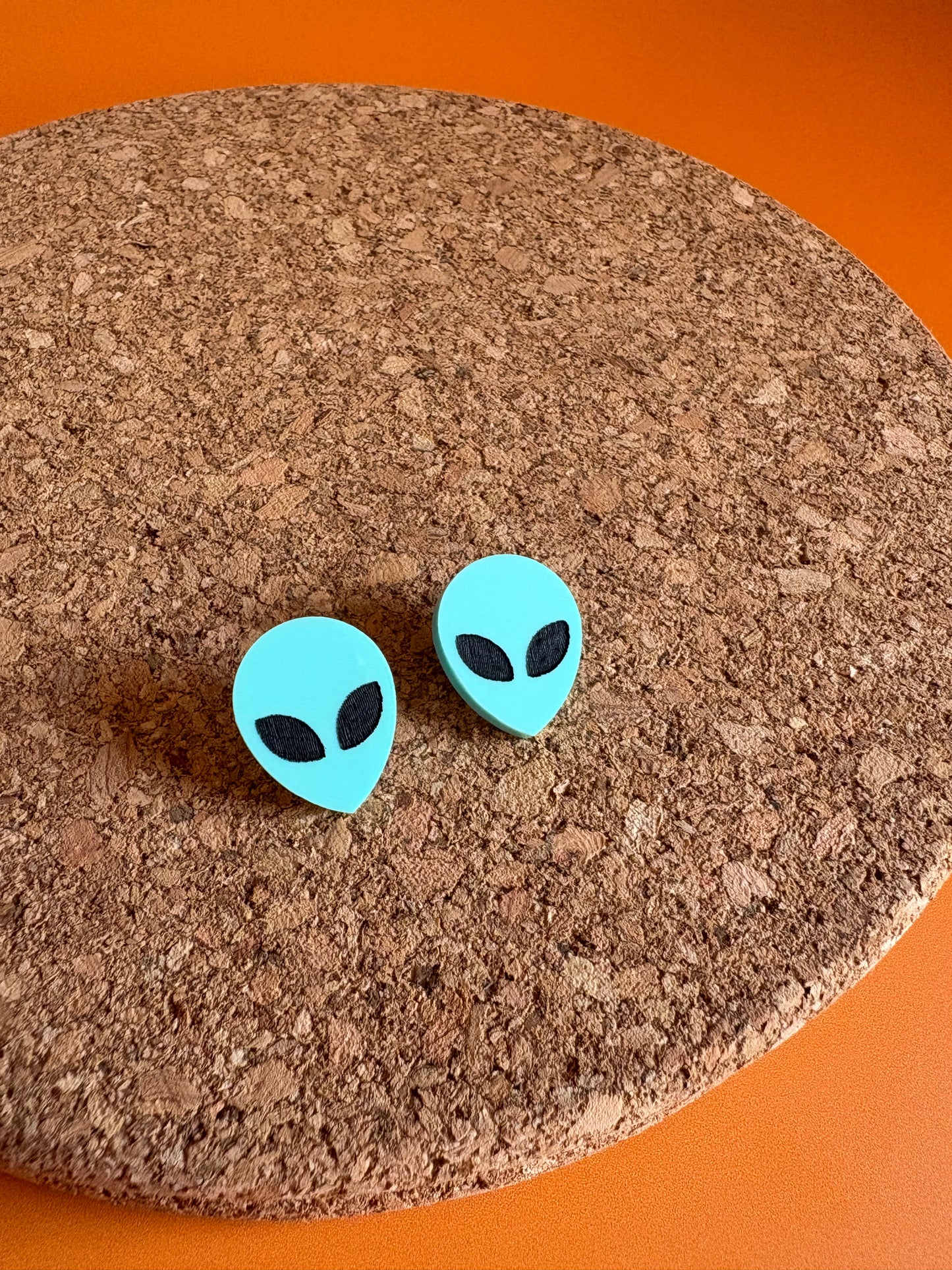 UFO Alien Face Stud Earrings