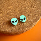 UFO Alien Face Stud Earrings