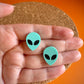 UFO Alien Face Stud Earrings