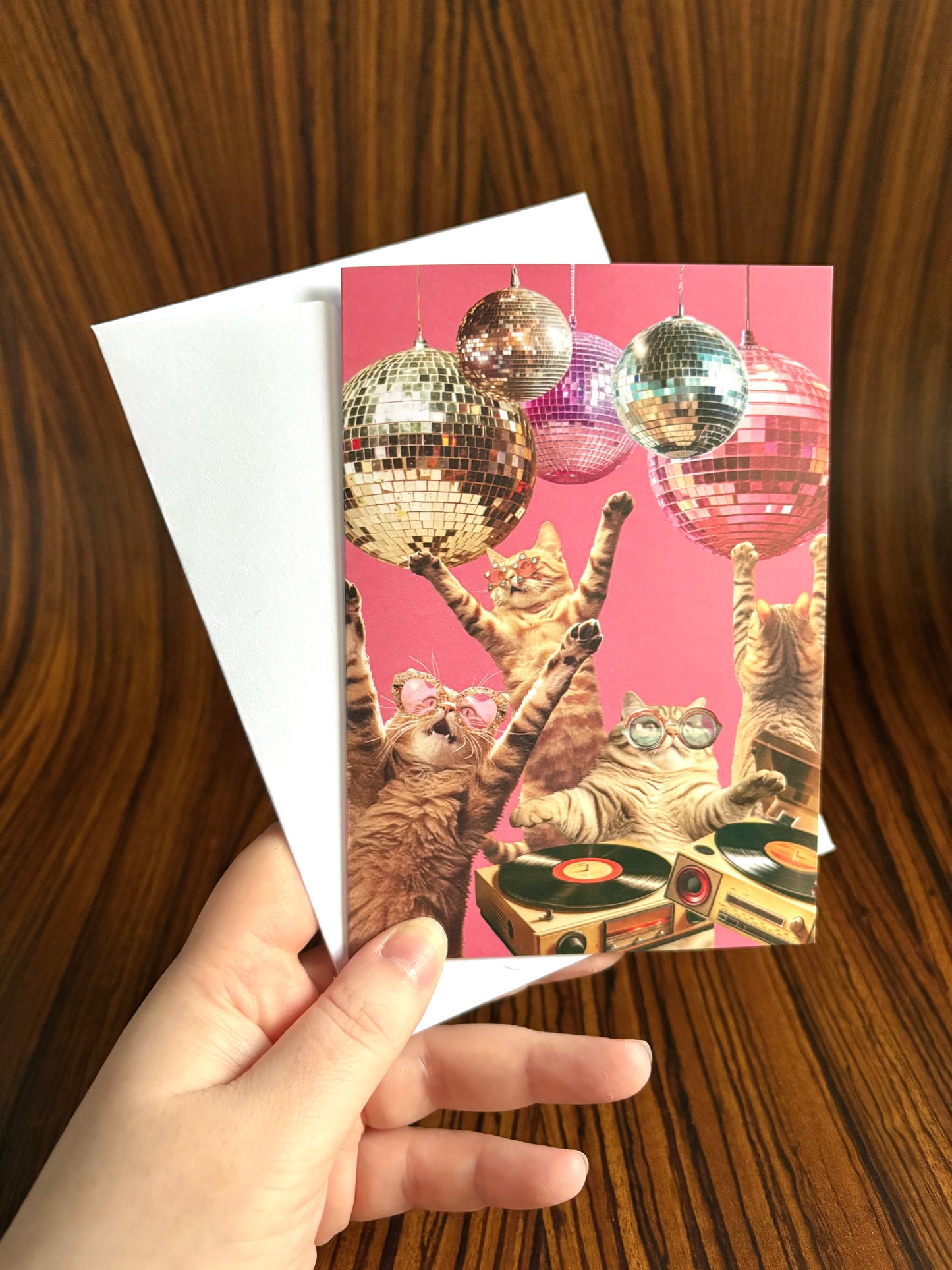 Disco Cats Party Greeting Card