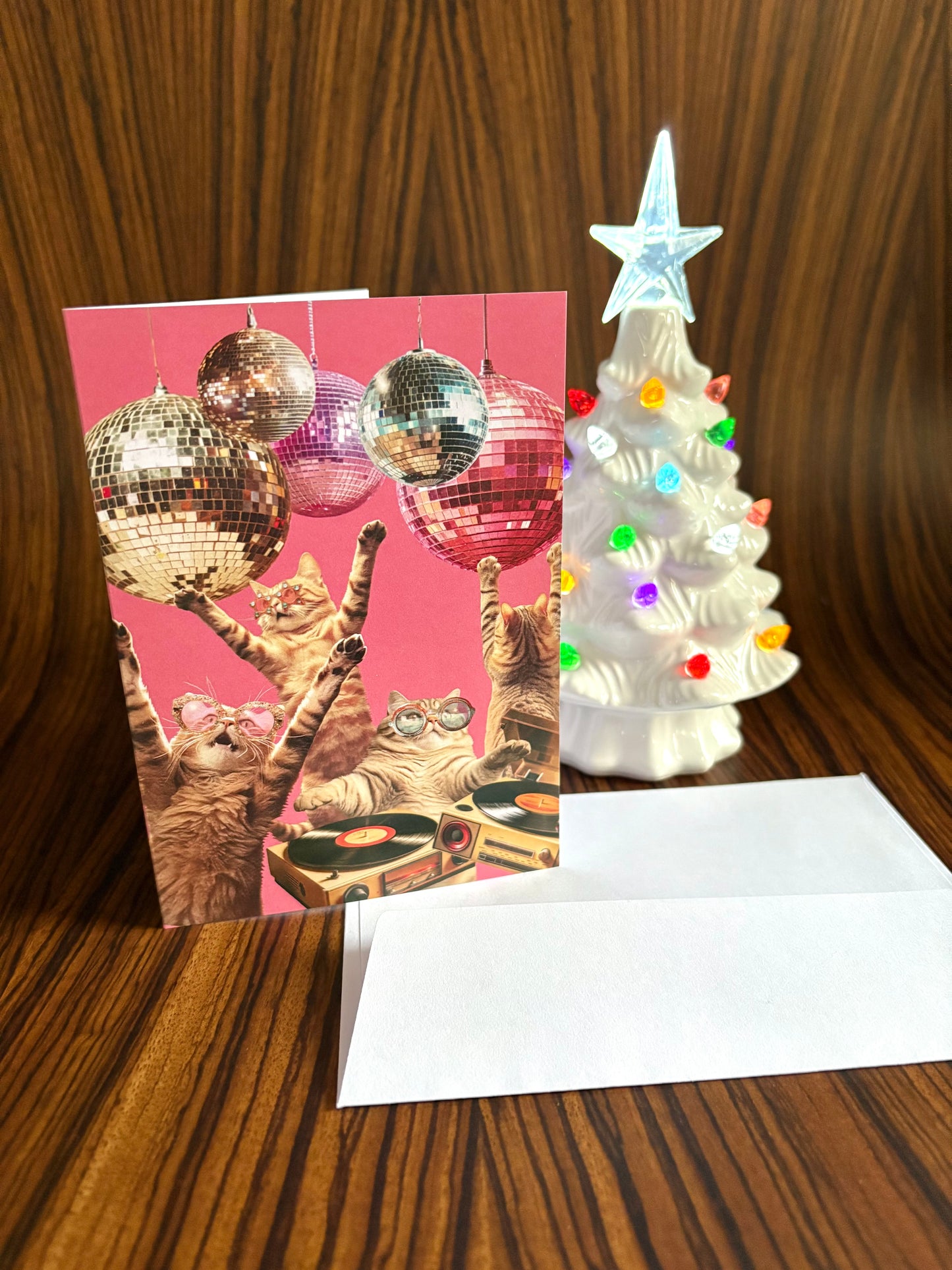 Disco Cats Party Greeting Card