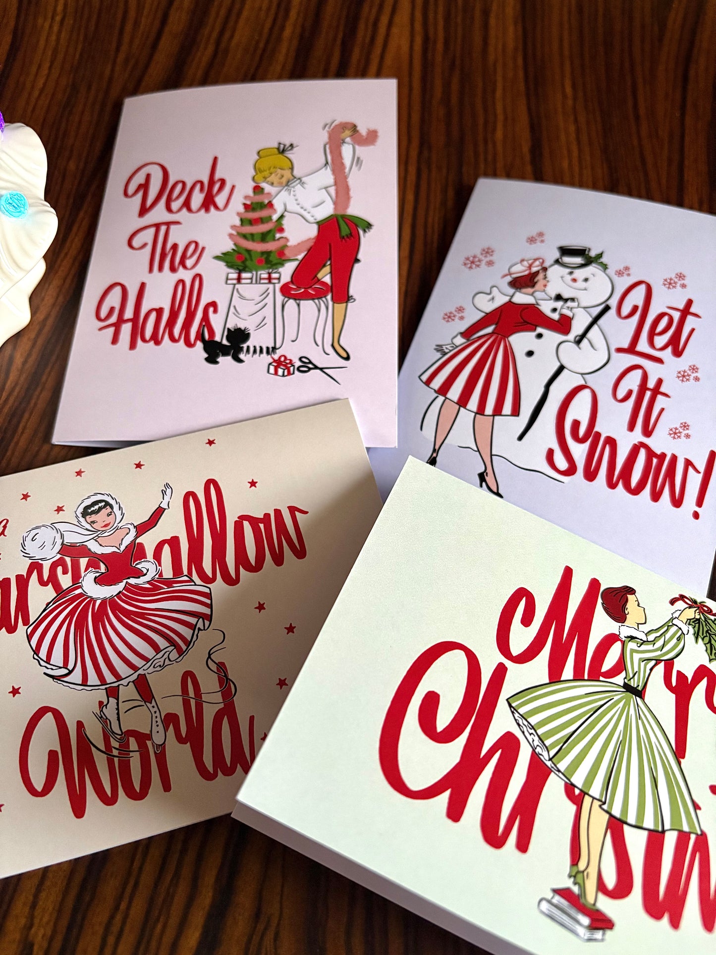 Jingle Belle Christmas Cards: Set of 4