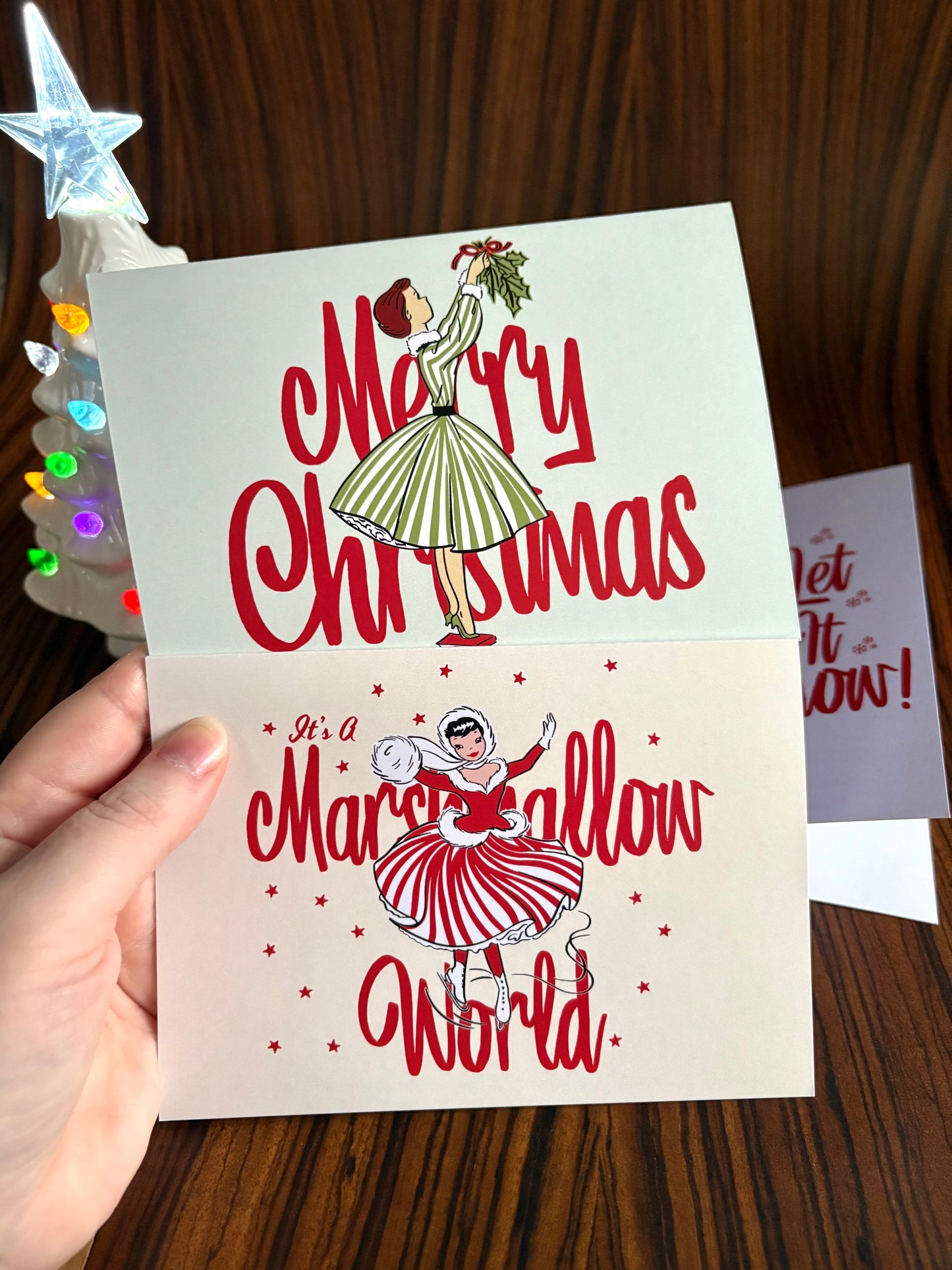 Jingle Belle Christmas Cards: Set of 4