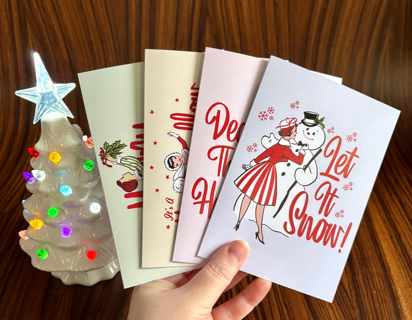 Jingle Belle Christmas Cards: Set of 4