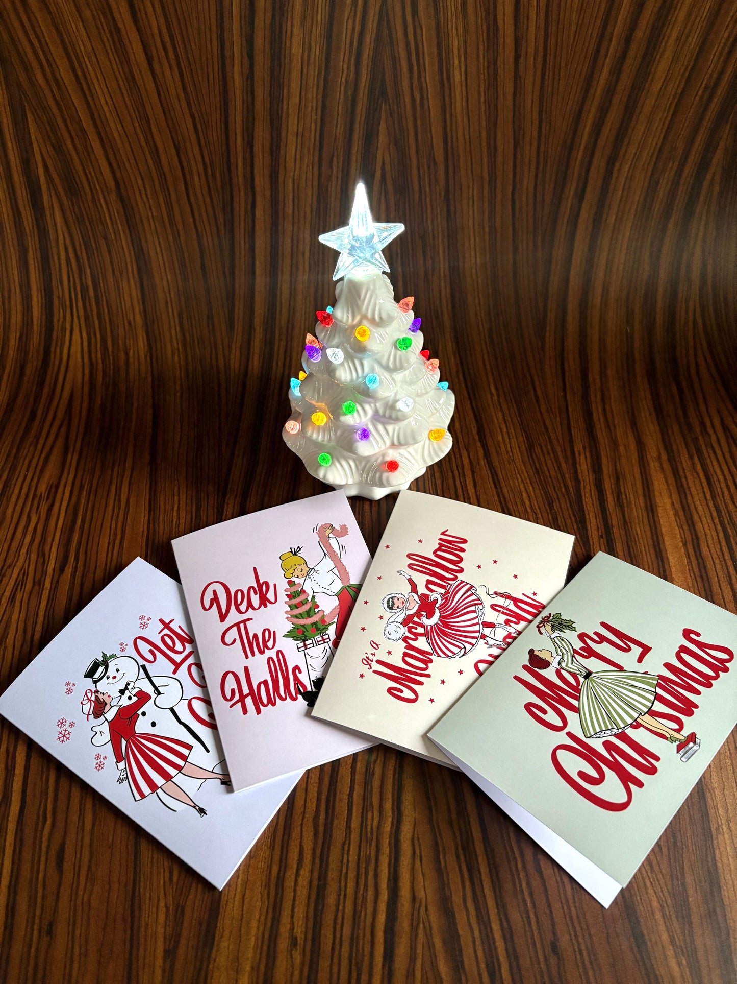 Jingle Belle Christmas Cards: Set of 4