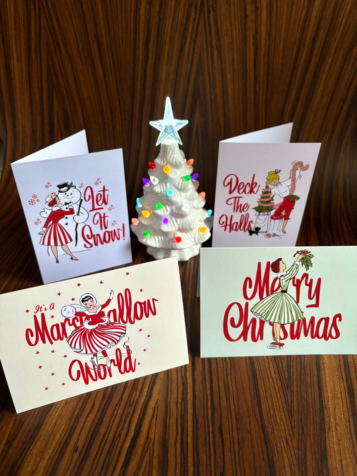 Jingle Belle Christmas Cards: Set of 4