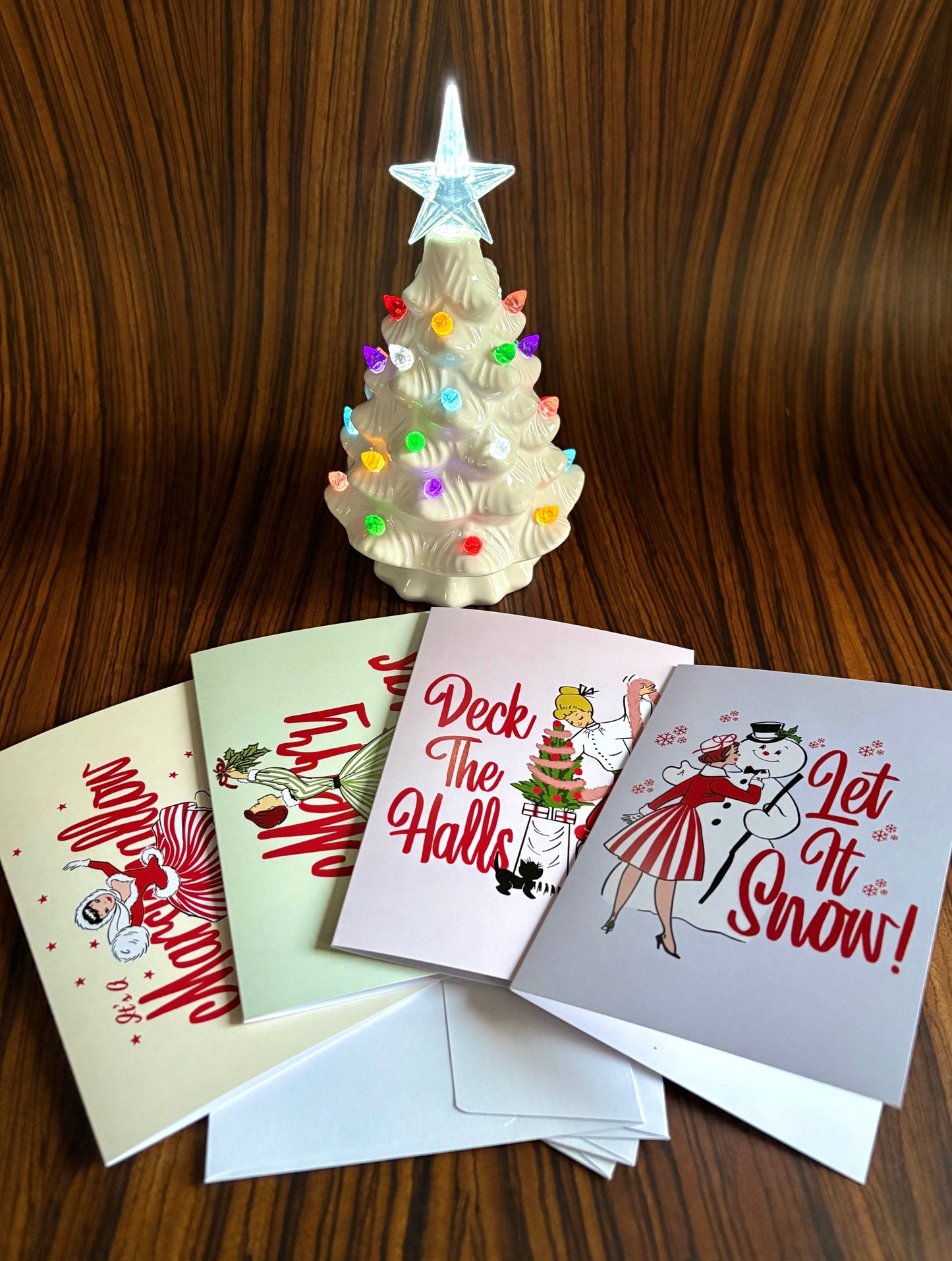 Jingle Belle Christmas Cards: Set of 4