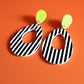 Mod Stripe Teardrop Acrylic Earrings