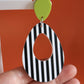 Mod Stripe Teardrop Acrylic Earrings